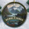 Kenai Fjords National Park Retro Style Ornament, Alaska USA Tourist Attraction and Gift
