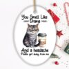 You Smell Like Drama Quirky Cat Ornament, Cute and Funny Christmas Gift