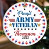 Custom Army Veteran Name and Date Ornament, Military Appreciation Gift