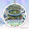 Artistic Silicon Valley Ceramic Ornament, Gift for Technology Enthusiast