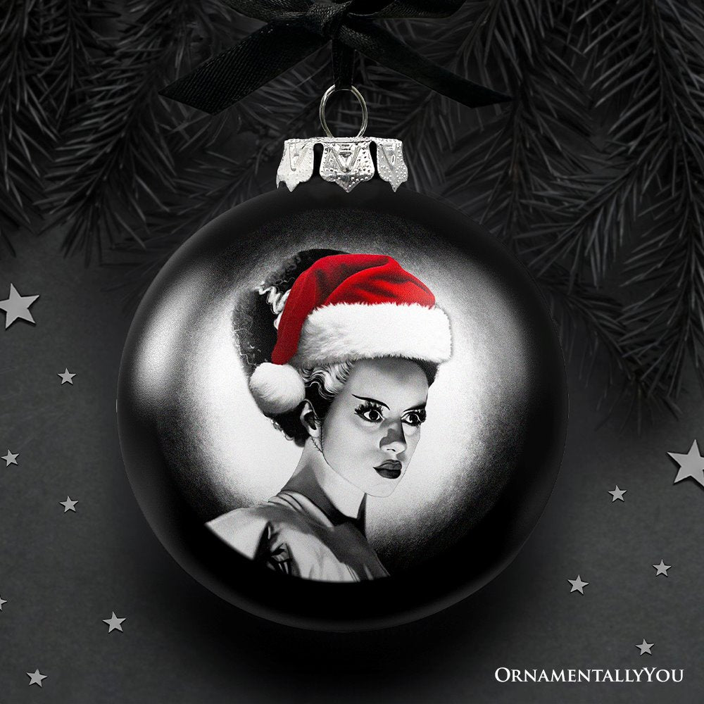 ForProduct-01Frankenstein_sBrideChristmasSpookyPortraitGlassOrnament_BlackHorrorHalloweenTreeDecoration.jpg