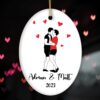 Minimalist LGBT Pride Theme Oval Ornament, Gay or Lesbian Couple in Love Keepsake Gift