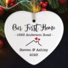Minimalist New Home Christmas Ornament, Keepsake Housewarming Gift
