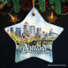 Portland City Skyline Ceramic Ornament, Oregon Travel Souvenir Christmas Decoration