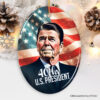 Ronald Reagan 40th US President Vintage Ornament, American Conservative Patriotic Gift and Decor