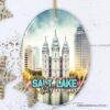 Salt Lake Vintage Ceramic Ornament, Utah Temple Souvenir Christmas Decoration