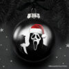 Scarface Christmas Spooky Portrait Glass Ornament, Black Horror Halloween Tree Decoration