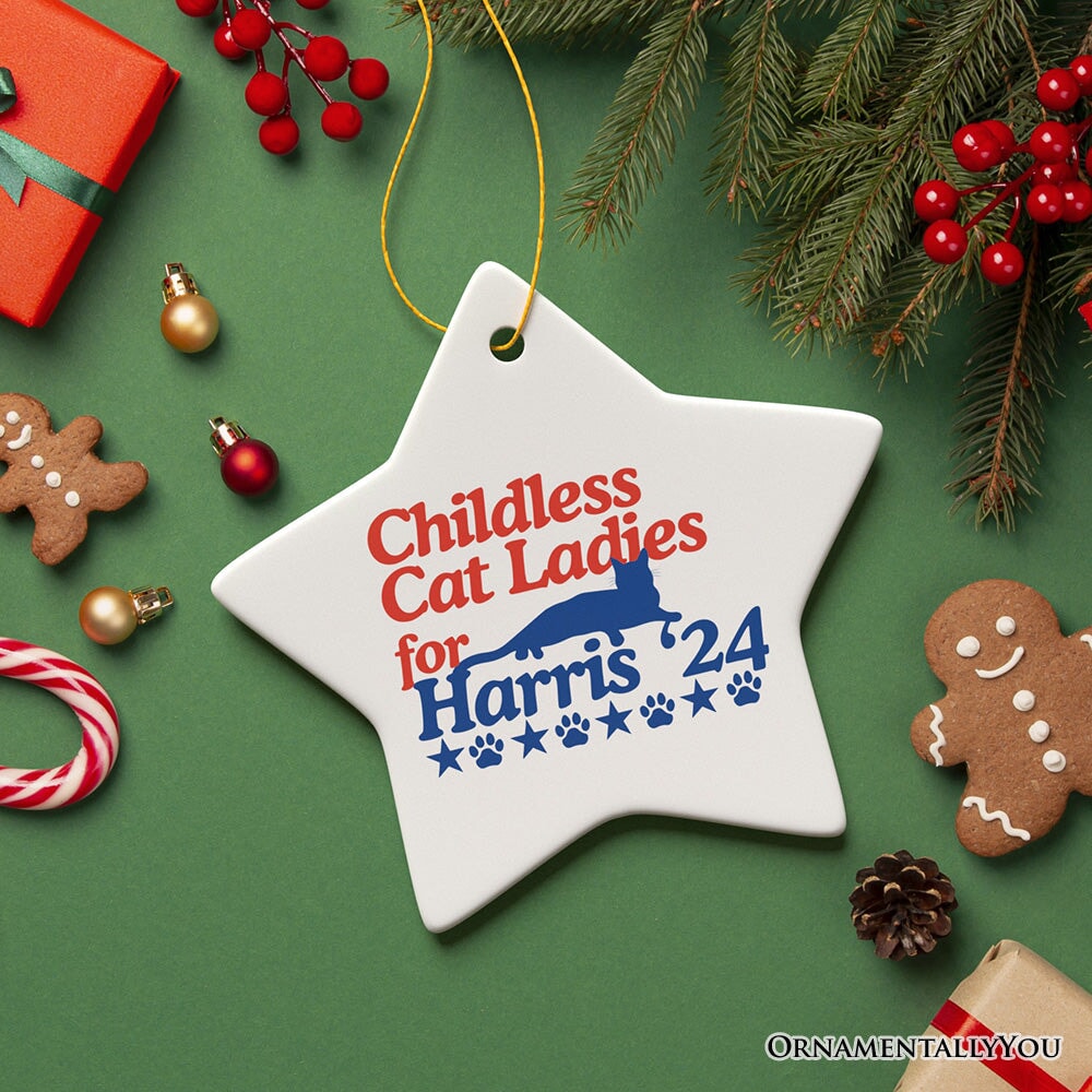 ForProduct-02ChildlessCatLadiesforHarris2024CeramicOrnament_ElectionSupportKeepsake3DRealisticMockup-14.jpg