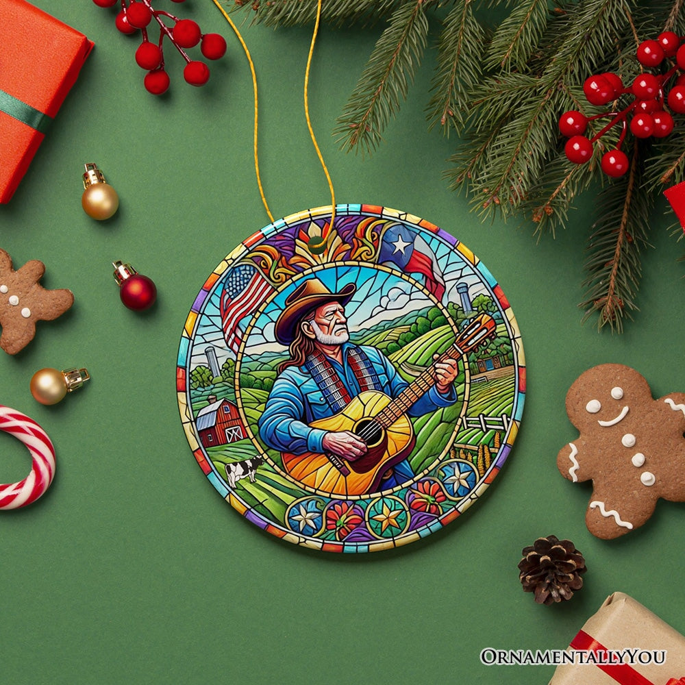 ForProduct-02CountryOutlawTexasMelodyCeramicOrnament_VintageStainedGlassStyleCowboyMusicandGuitarGift3DRealisticMockup-14.jpg