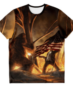 Teddy Roosevelt VS Bigfoot - All Over Print Shirt