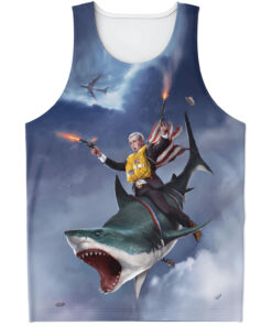 Cowboy Dubya - The Shark Rider - All Over Print Tank