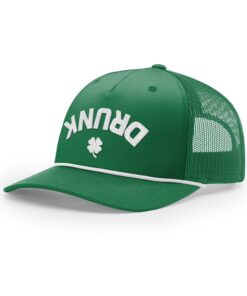 Drunk Upside Down Shamrock Rope Trucker Hat
